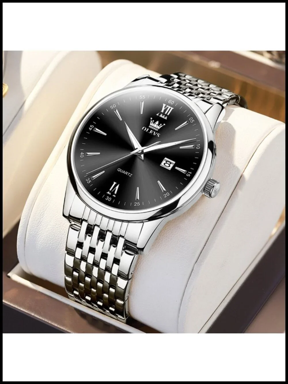 Men's Luxury Stainless Steel Quartz Dress Watch 30M Waterproof Analog
